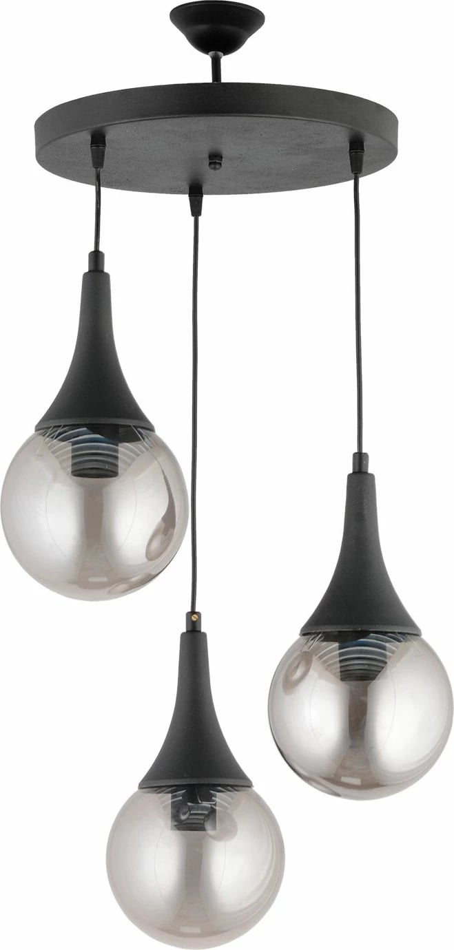 Llambë tavani Opviq, plastike, kapak qelqi, e zezë, 20215