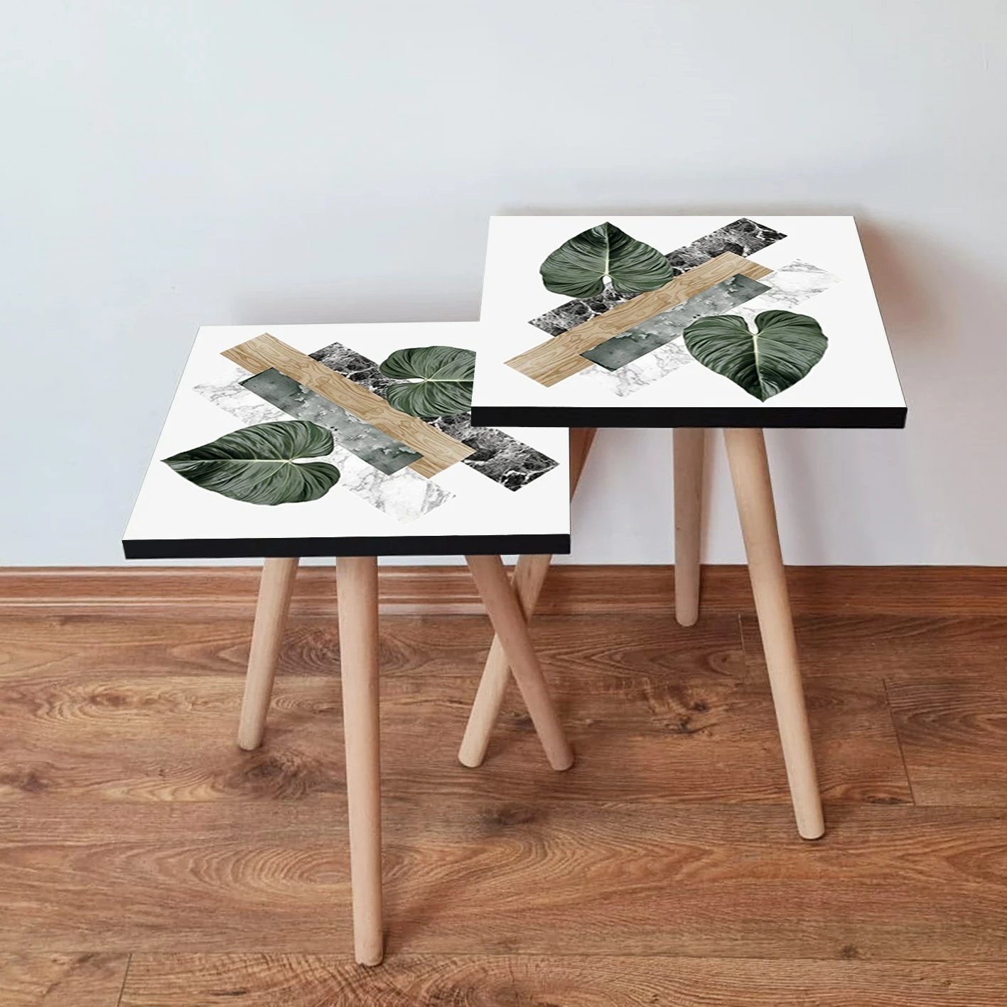 Set tavolinash të vendosshme Skye Decor, 2 copë, e bardhë