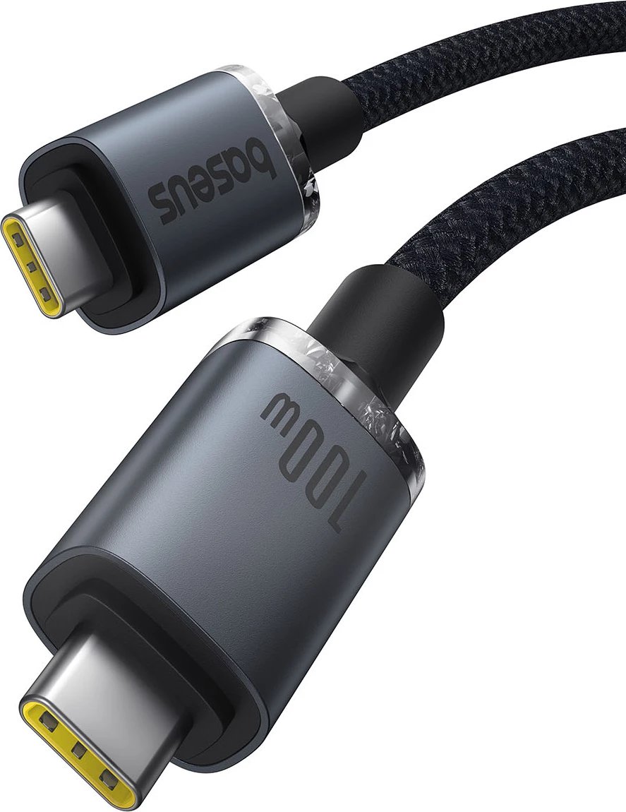 Kabllo USB-C në USB-C Baseus Crystal Shine CB000089, 1.5m, 100W, 20Gbps, e zezë