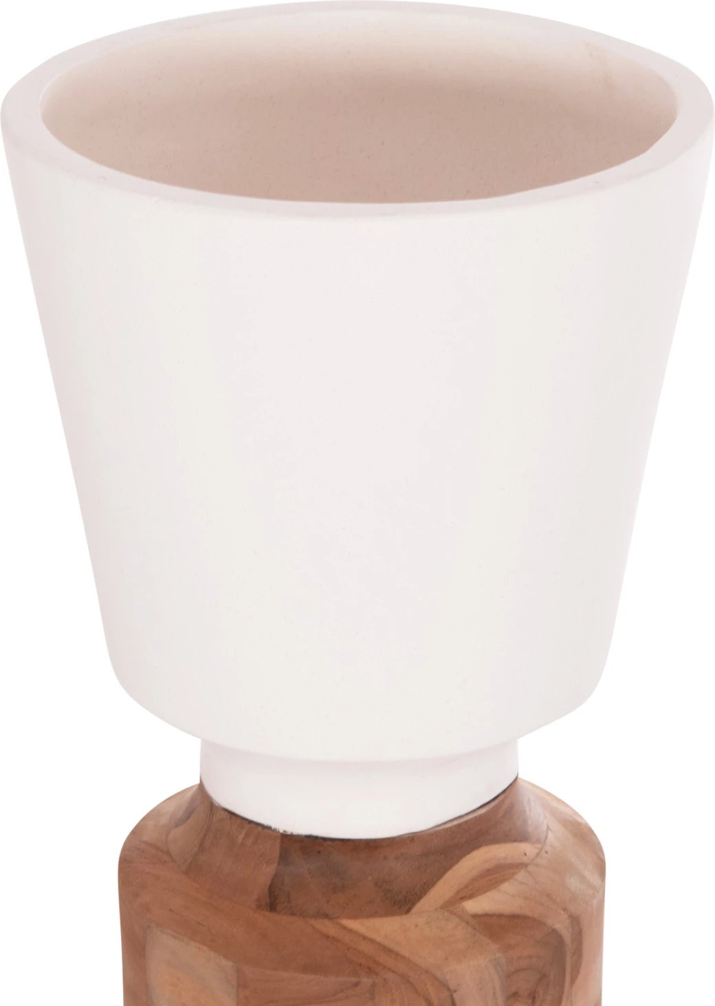 Vazo dekorative për dysheme NEBULA, fibër-cement, dru tik, e bardhë, Φ60x115cm