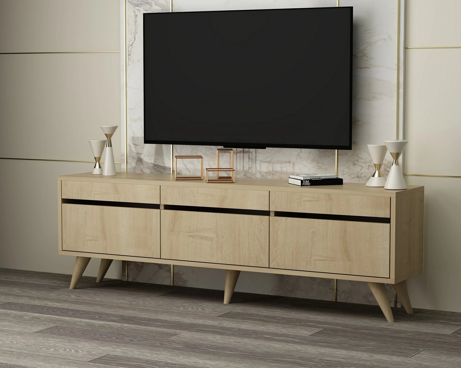 Komodë TV Hanah Home, ngjyrë Sapphire Oak