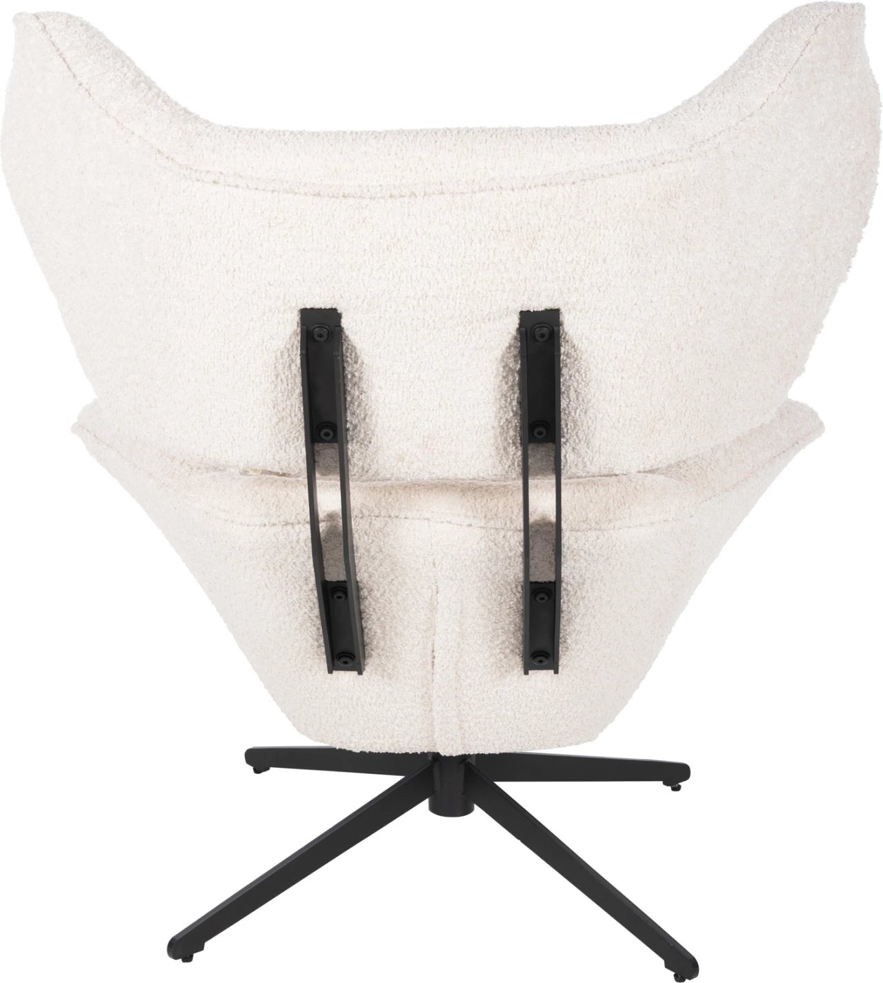 Karrige rrotulluese BRYLL FH9597.06, ngjyrë ecru boucle, bazë metalike e zezë, 86x90x97H cm