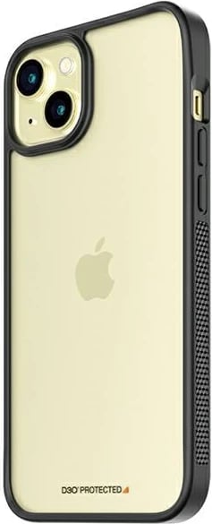 Mbështjellës PanzerGlass ClearCase për iPhone 15 Plus / 14 Plus, D3O, i tejdukshëm & zi