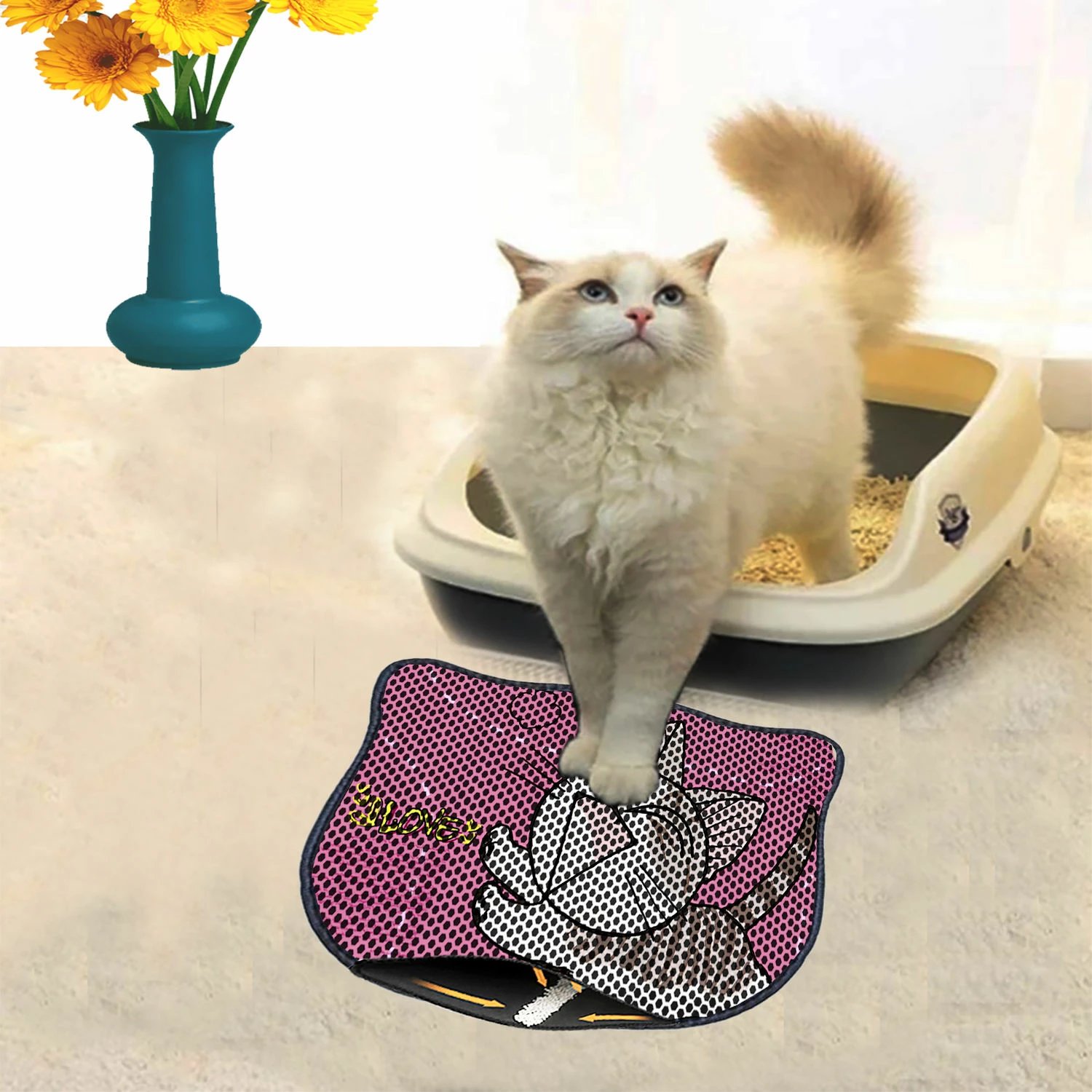 Tapet për rërë të maceve, shumëngjyrësh, Paws & Whiskers, Kdkafa0152, 40x50cm