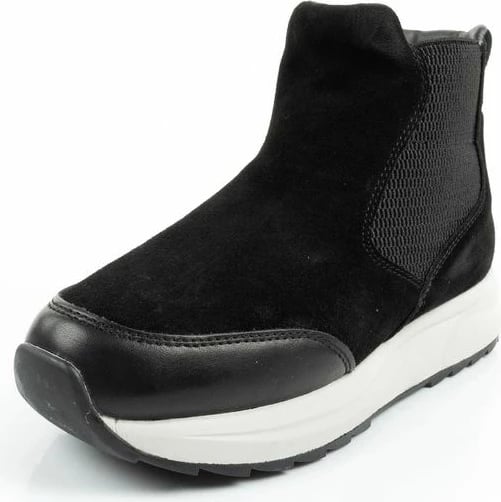 Çizme të shkurta lëkure për femra Scholl, të zeza