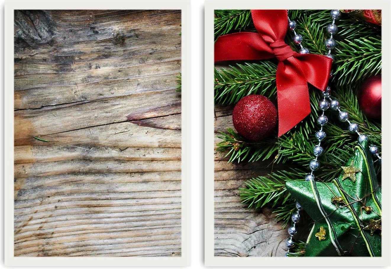 Pikturë dekorative me kornizë MDF (2 copë), Wallity, 2PBCTNOEL-04