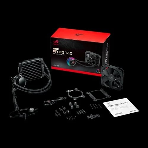 Ftohës me lëng ASUS ROG RYUO 120, 120mm, RGB, ekran OLED, i zi
