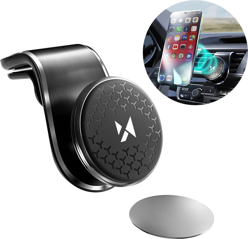Mbajtës magnetik për veturë Wozinsky WMH-03, për grilë, i zi