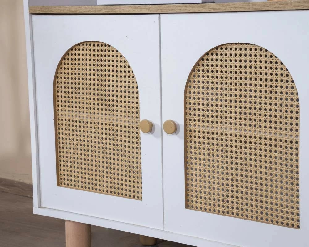 Raft librash Skye Decor, bohem, bardhë dhe lis