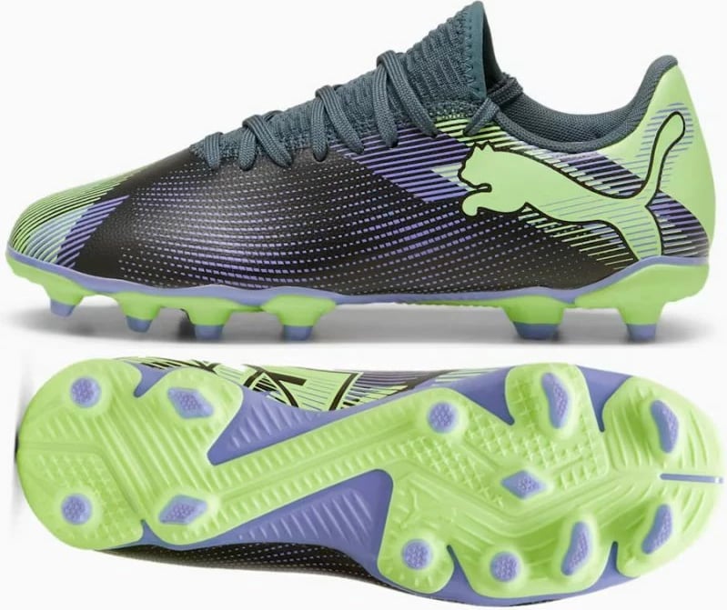 Atlete futbolli Puma për fëmijë, vjollcë dhe jeshile