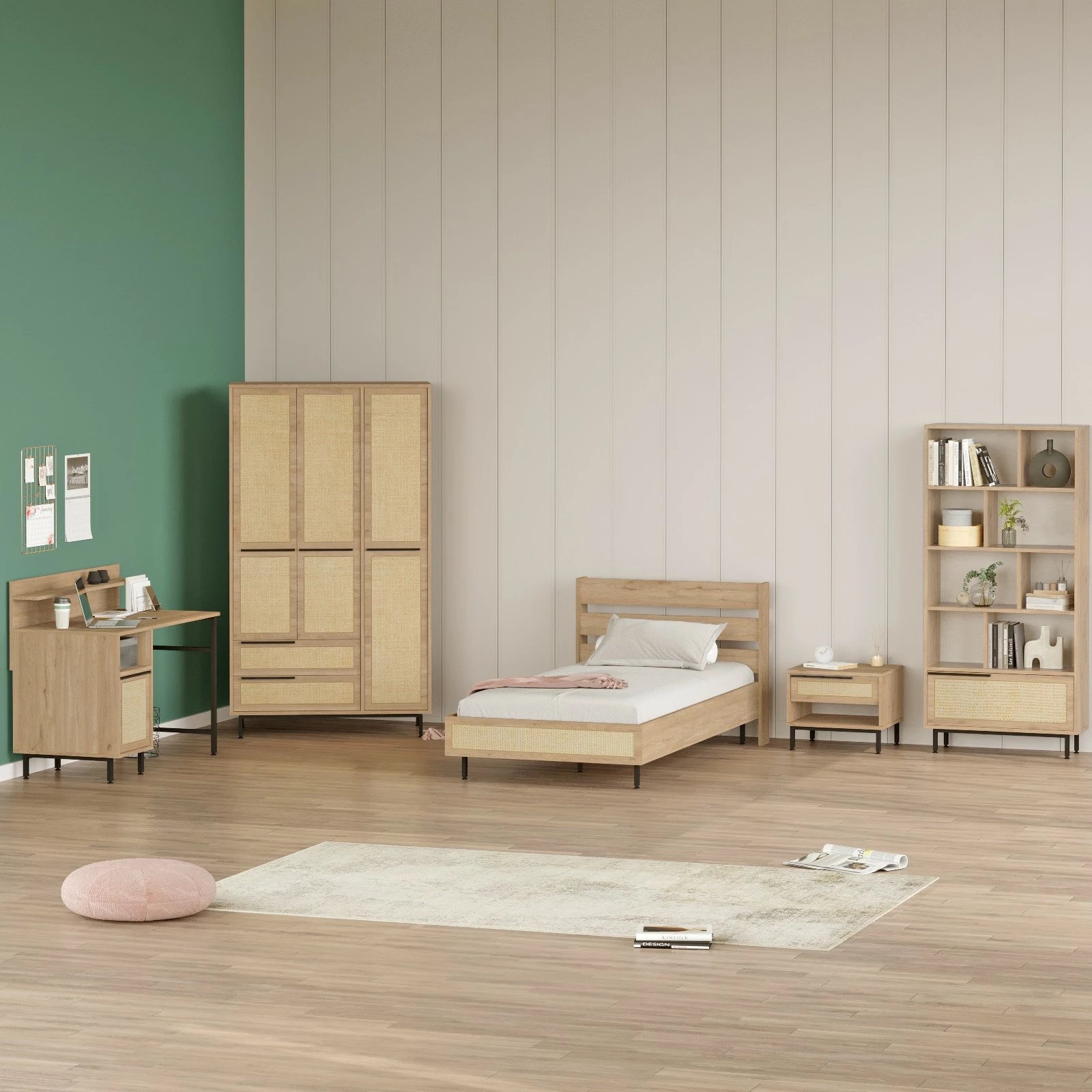 Set dhome rinore Skye Decor, ngjyrë lisi, ON25-SU