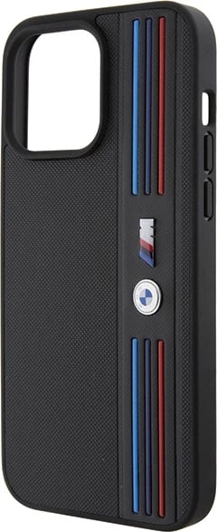 Mbështjellës BMW Tricolor M Collection për iPhone 15 Pro, i zi