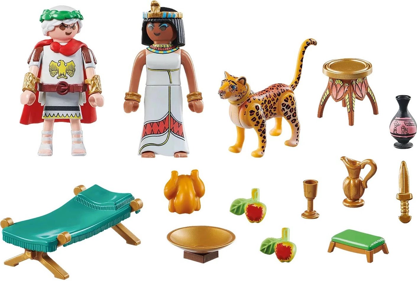 Set lodrash Playmobil Asterix 71270 Cezari dhe Kleopatra me leopard, 28 pjesë