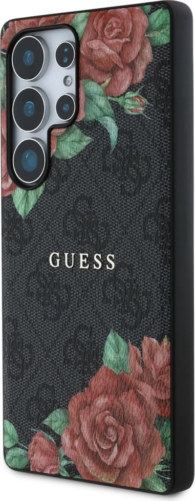 Mbështjellës Guess Leather 4G Flowers Print Metal Classic Logo MagSafe për Samsung Galaxy S25 Ultra, Zi Mbështjellës Guess Leather 4G Flowers Print Metal Classic Logo MagSafe për Samsung Galaxy S25 Ultra, Zi