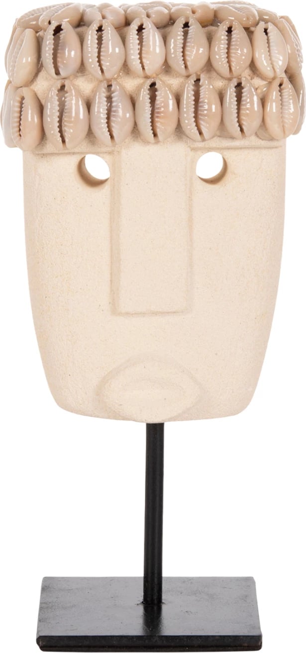 Dekor tavoline fytyrë, gur Paras, në qëndrim metalik të zi, FH4313, 9x6x19 cm.