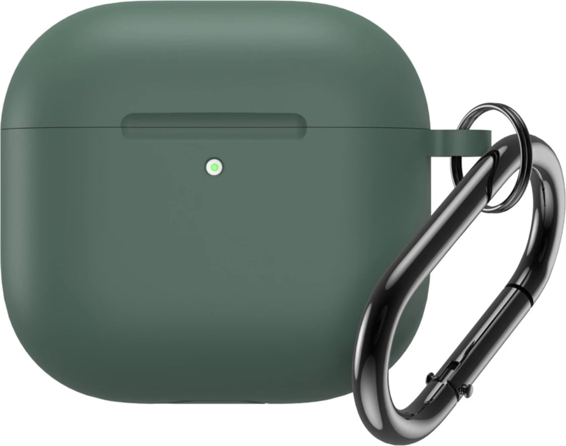 Mbështjellës silikon për AirPods 4 Hurtel me karabiner, Gjelbër