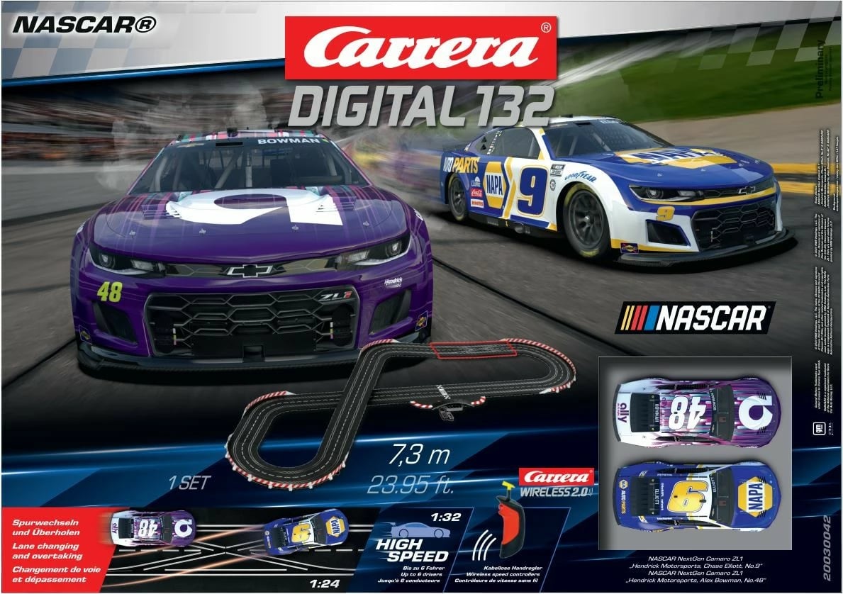 Set garash Carrera Digital 132 NASCAR Daytona Challenge, 2 makina, wireless, multikolor