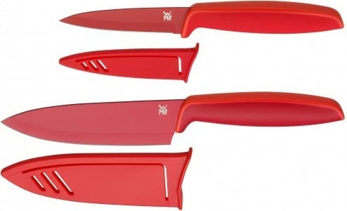Set thikash WMF Touch, 4 copë, çelik inox, dorezë ergonomike, e kuqe