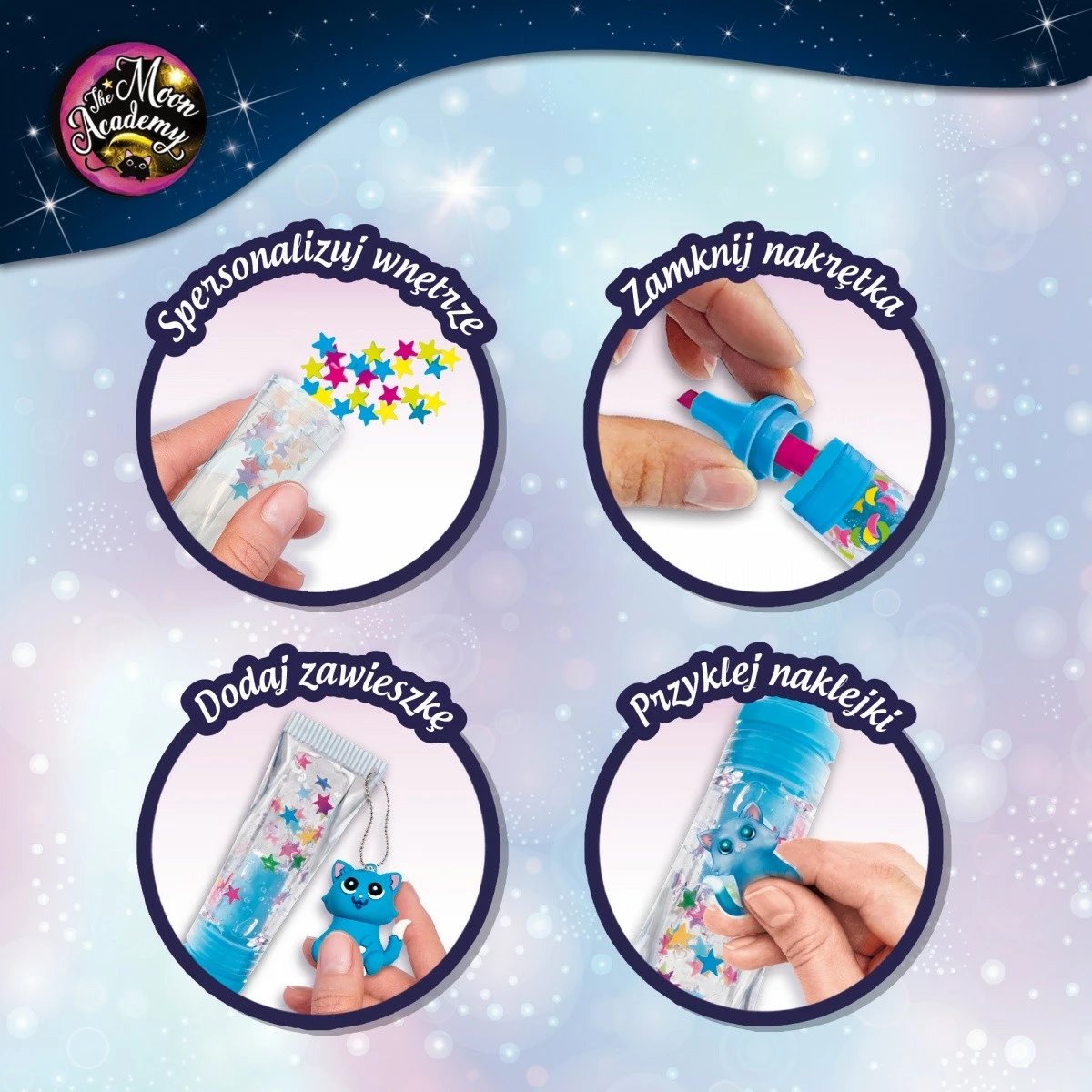 Set kreativ Moon Academy Moonlight Highlighters, Lisciani, për vajza, Multikolor