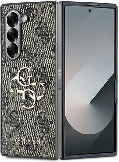 Mbështjellës Guess Leather 4G Metal Logo për Samsung Galaxy Z Fold 6, Kafe