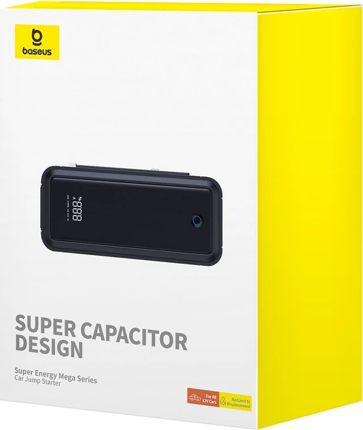Jump starter Baseus Super Energy Mega Series BS-CH007, 3000A, 12V, me superkondensator, Gri