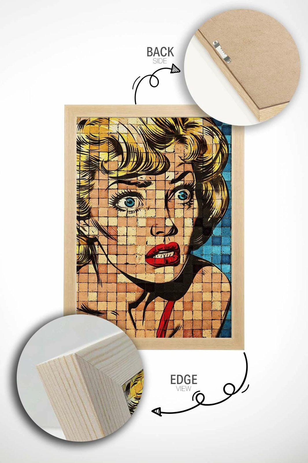 Pikturë dekorative me kornizë, Wallity, Popmosaic16, shumëngjyrëshe, 33x48cm