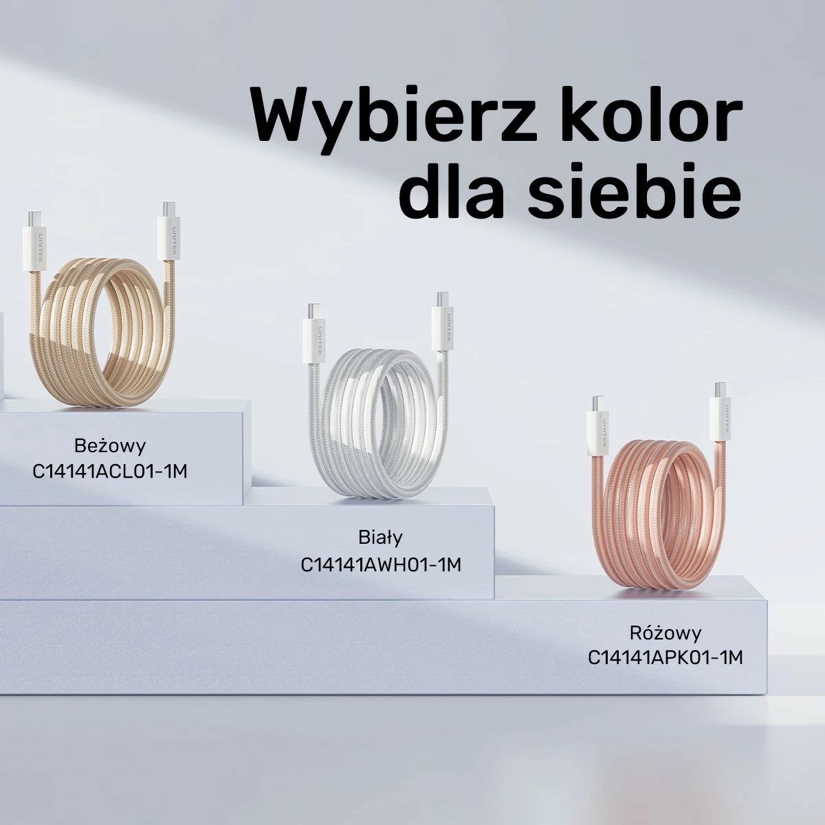 Kabëll Unitek USB-C PD 100W 1m, bezhë Kabëll Unitek USB-C PD 100W 1m, bezhë