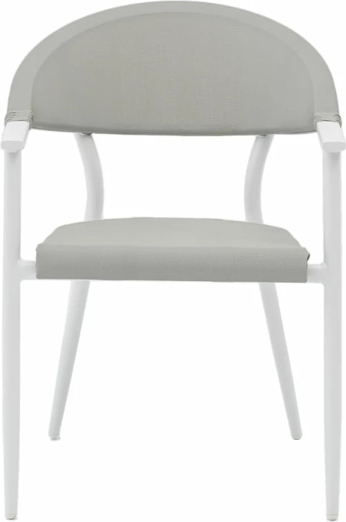 Karrige për kopsht Pino alumini e bardhë-tekstilen gri