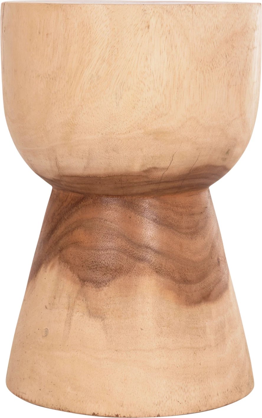 Stool i rrumbullakët MAMBA, dru suar natyral, FH9901.11, 30x45cm