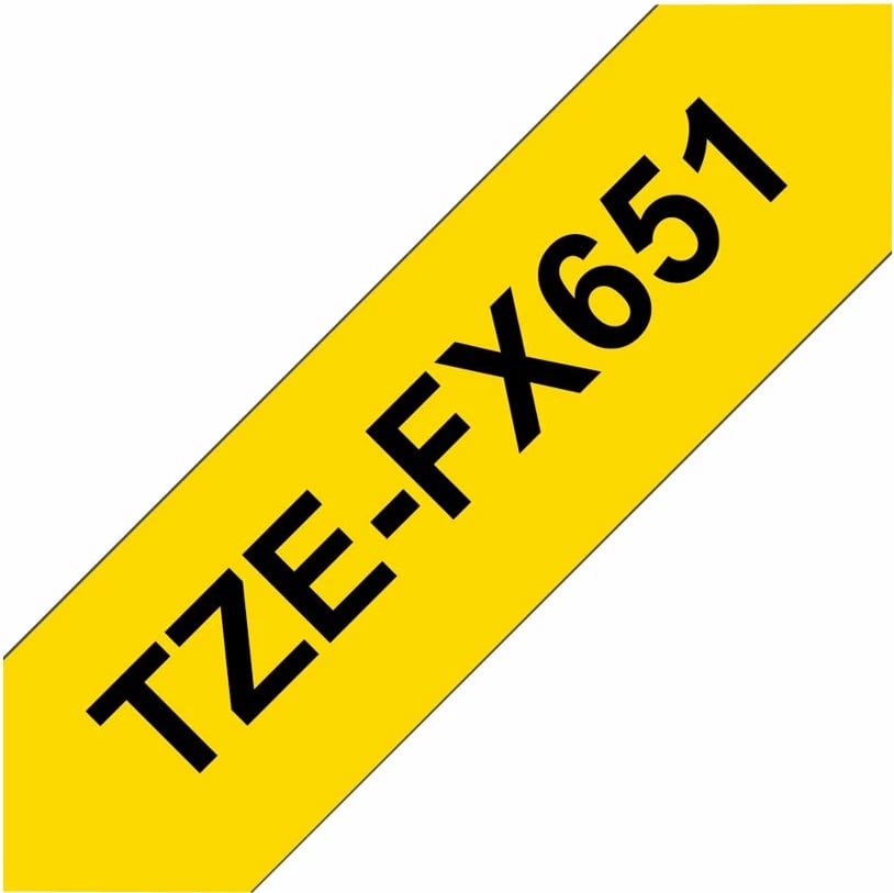 Kasetë etiketuese Brother TZe-FX651, 24mm, e zezë në të verdhë, 8m