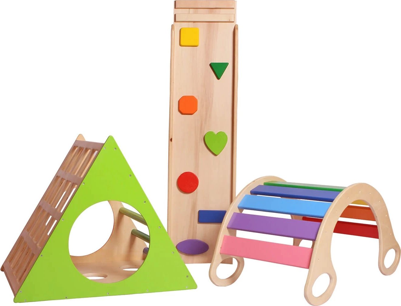 Lodër druri për fëmijë, shumëngjyrëshe, set Prisma Skye Decor