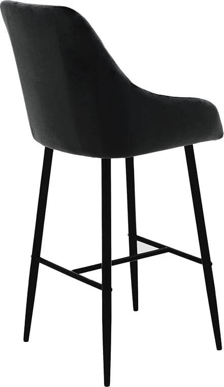 Karrige për bar Patrin, këmbë metalike të zeza, kadife e zezë