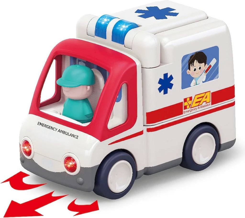 Lodër ambulancë Smily Play Hola E9997, muzikë dhe drita, shumëngjyrëshe