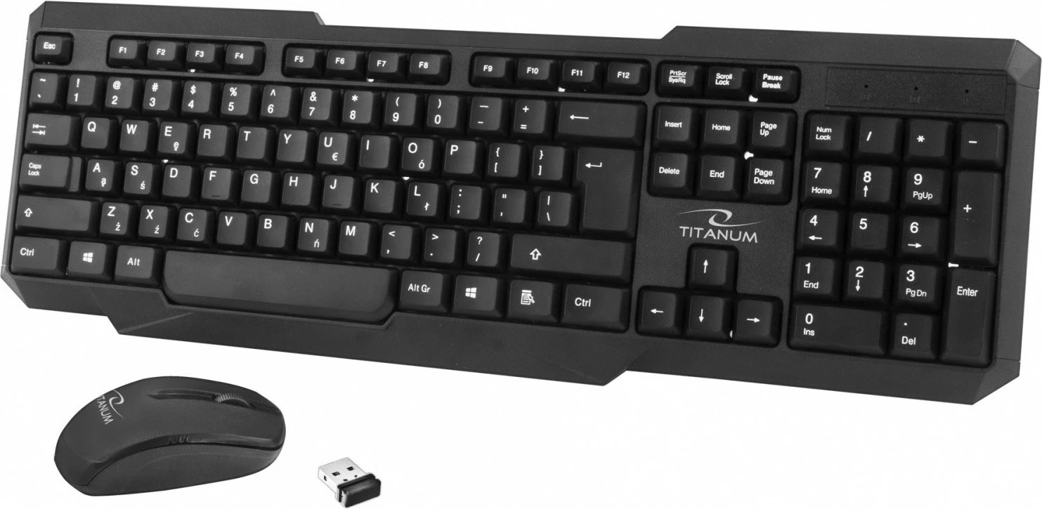 Set wireless tastierë dhe maus Esperanza MEMPHIS TK108, USB, i zi