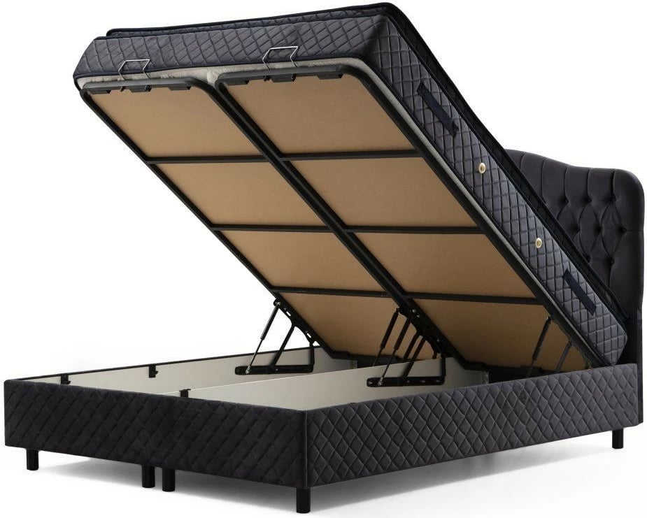 Baze dhe shtrat dopio me kënd, Skye Decor, Vassi, 150x200, anthracite