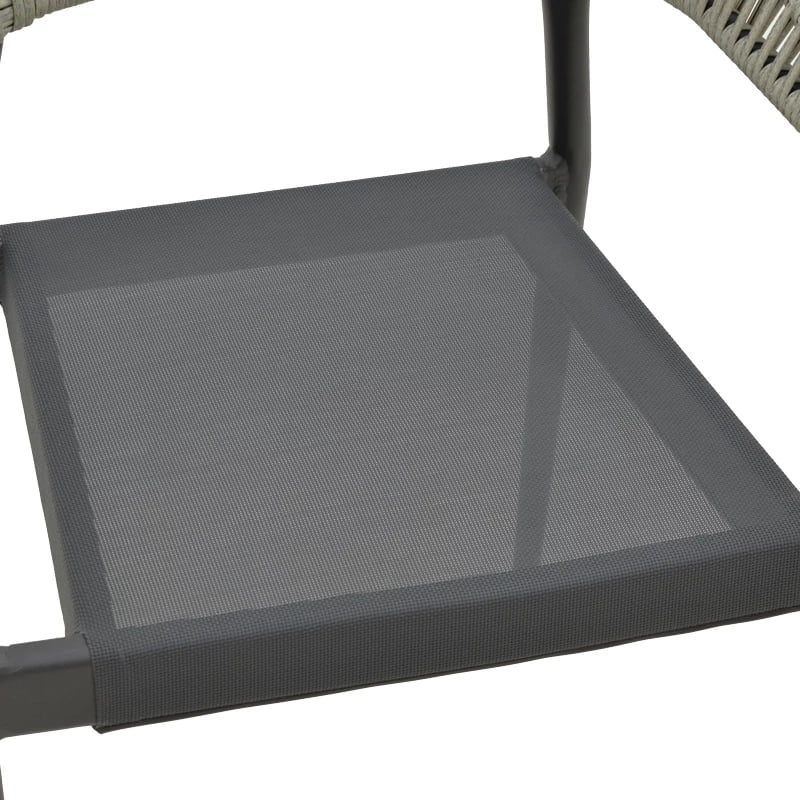 Karrige alumini Elation e grumbullueshme, kornizë antracit-tekstilen rattan antracit, 56x62x77cm