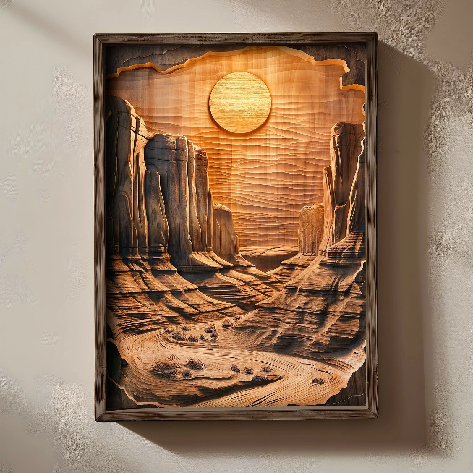 Pikturë dekorative me kornizë MDF, Wallity, TUN094-XL, shumëngjyrëshe, 50x70x3.5cm