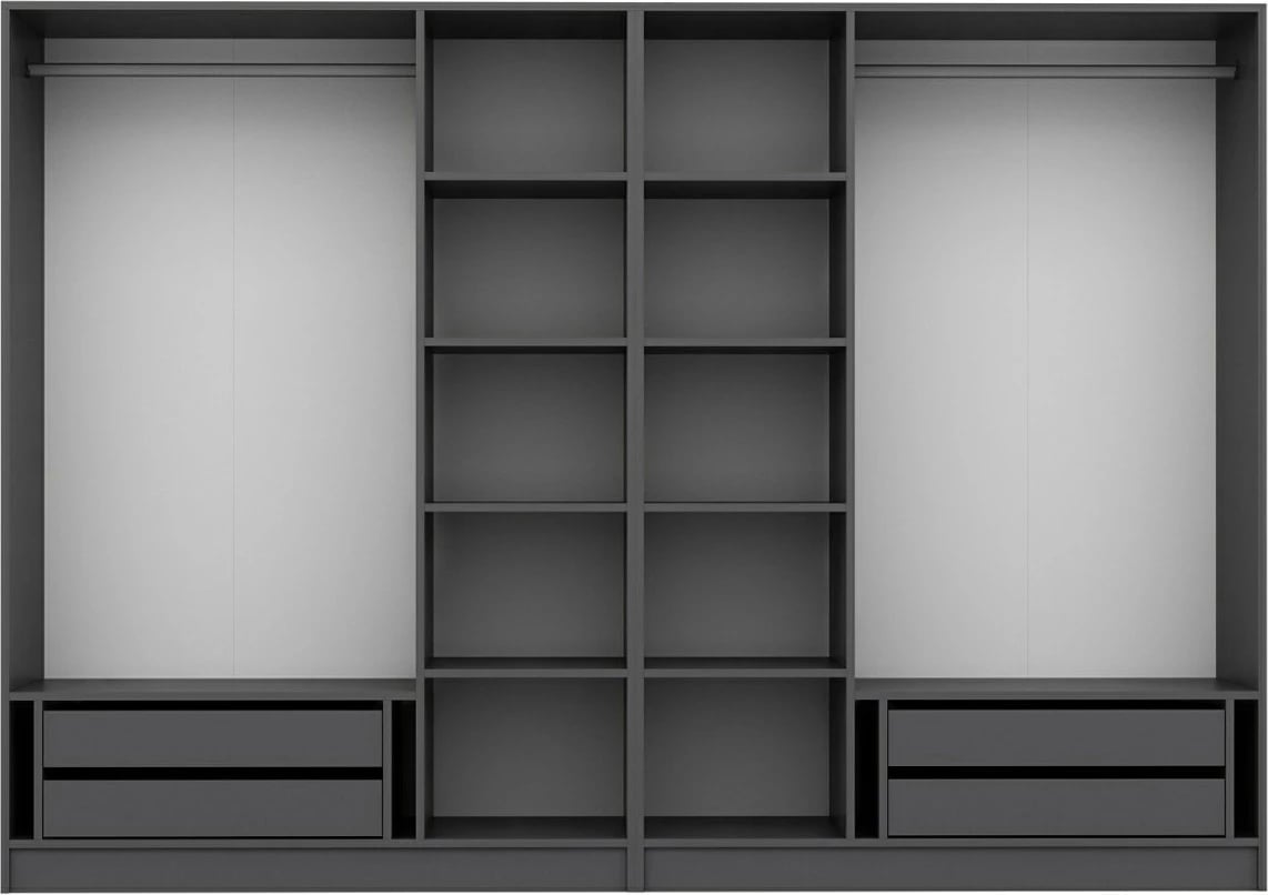 Dollap për dhomë gjumi, ngjyrë antracit, Skye Decor, 4940, 270x190x52 cm