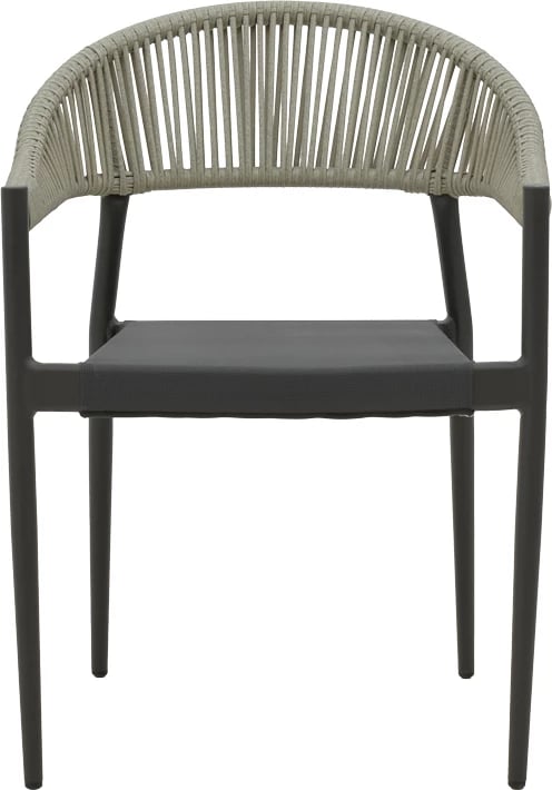 Karrige alumini Elation e grumbullueshme, kornizë antracit-tekstilen rattan antracit, 56x62x77cm