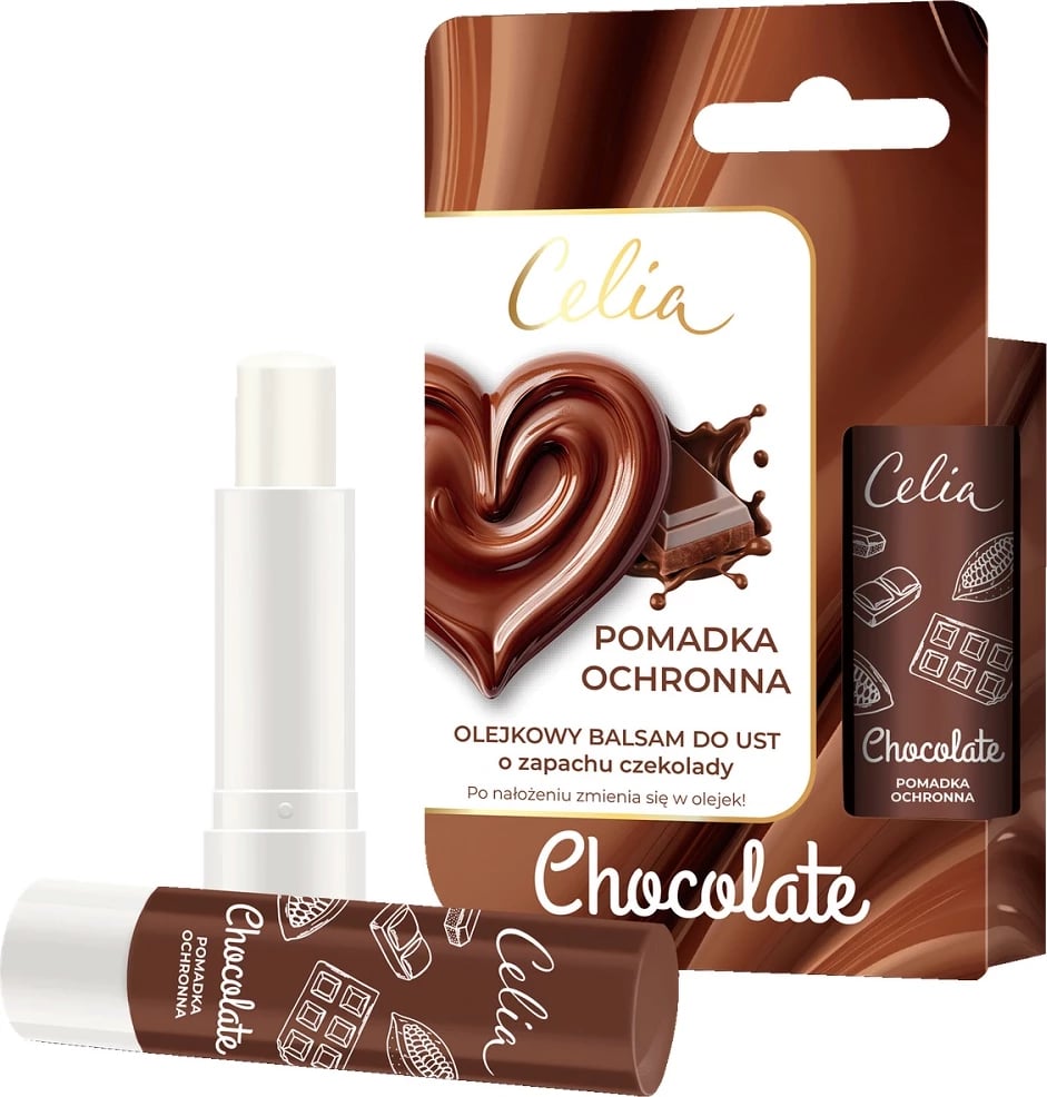 Balsam për buzë Celia Oil Lip Balm Chocolate për femra, çokollatë, 4g