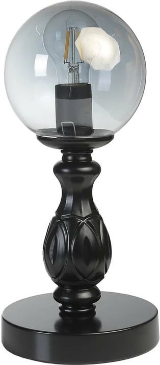 Llambë tavoline Opviq, 8843-3, metal e xham, ngjyrë e zezë/fume