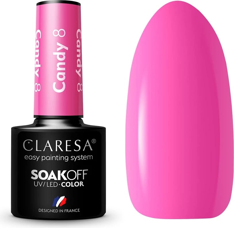 Llak për thonj Claresa Soak Off UV/LED Candy Hybrid për femra nr. 8, 5g