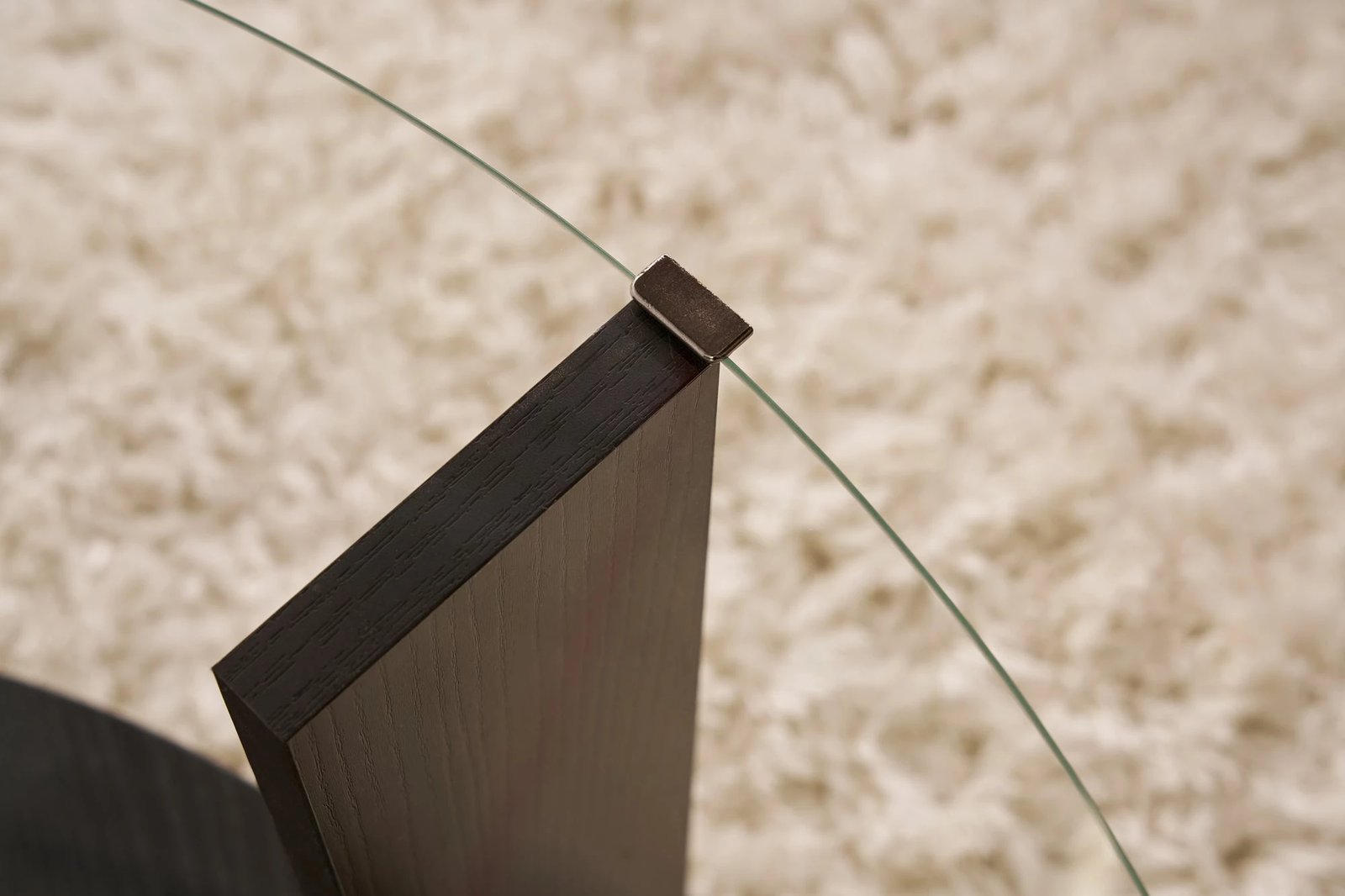 Tavolinë kafeje Nordure, Clara, dru i zi, xham transparent