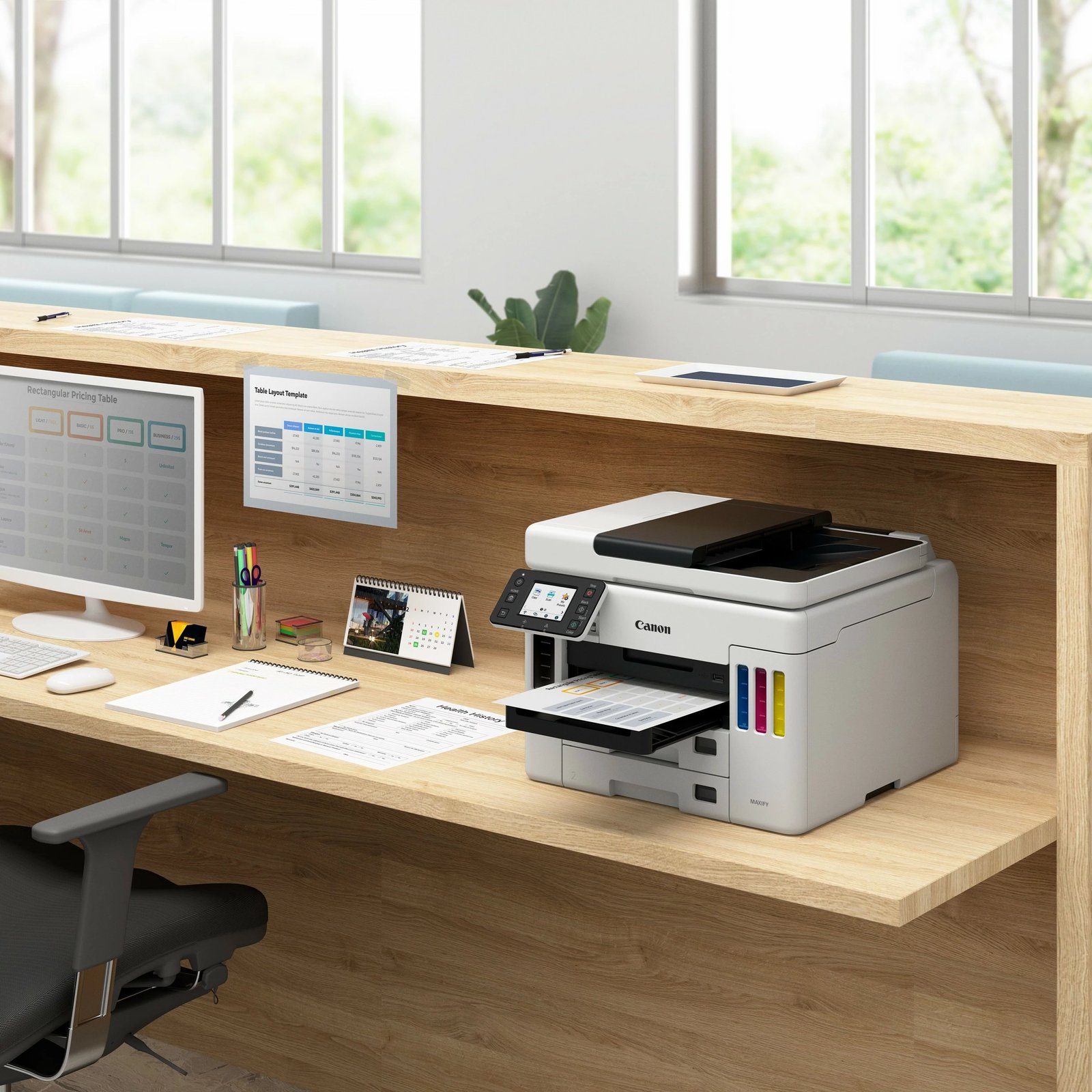 Printer Canon MAXIFY GX7050 MegaTank, Inkjet, Printim me ngjyra, 600 x 1200 DPI, A4, Printim direkt, Bardhë, Zi Printer Canon MAXIFY GX7050 MegaTank, Inkjet, Printim me ngjyra, 600 x 1200 DPI, A4, Printim direkt, Bardhë, Zi