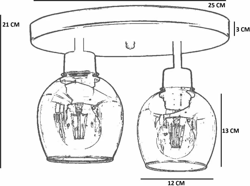 Llambë tavani Opviq, metal dhe qelq, e bardhë dhe e zezë, 9019-2