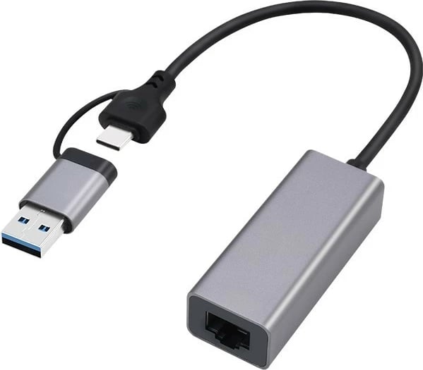 Kartë rrjeti USB Gembird A-USB3AC-LAN-01, USB 3.1, USB-A/USB-C, Gigabit, Metalike
