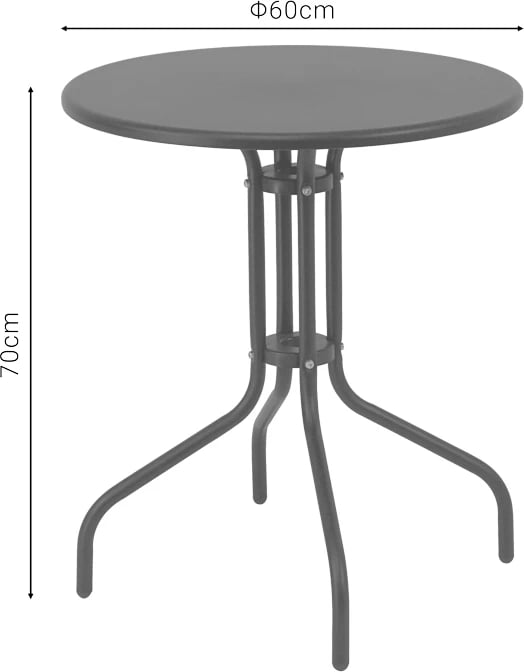 Tavolinë për kopsht Vergo, 60x70cm, ngjyrë shampanjë