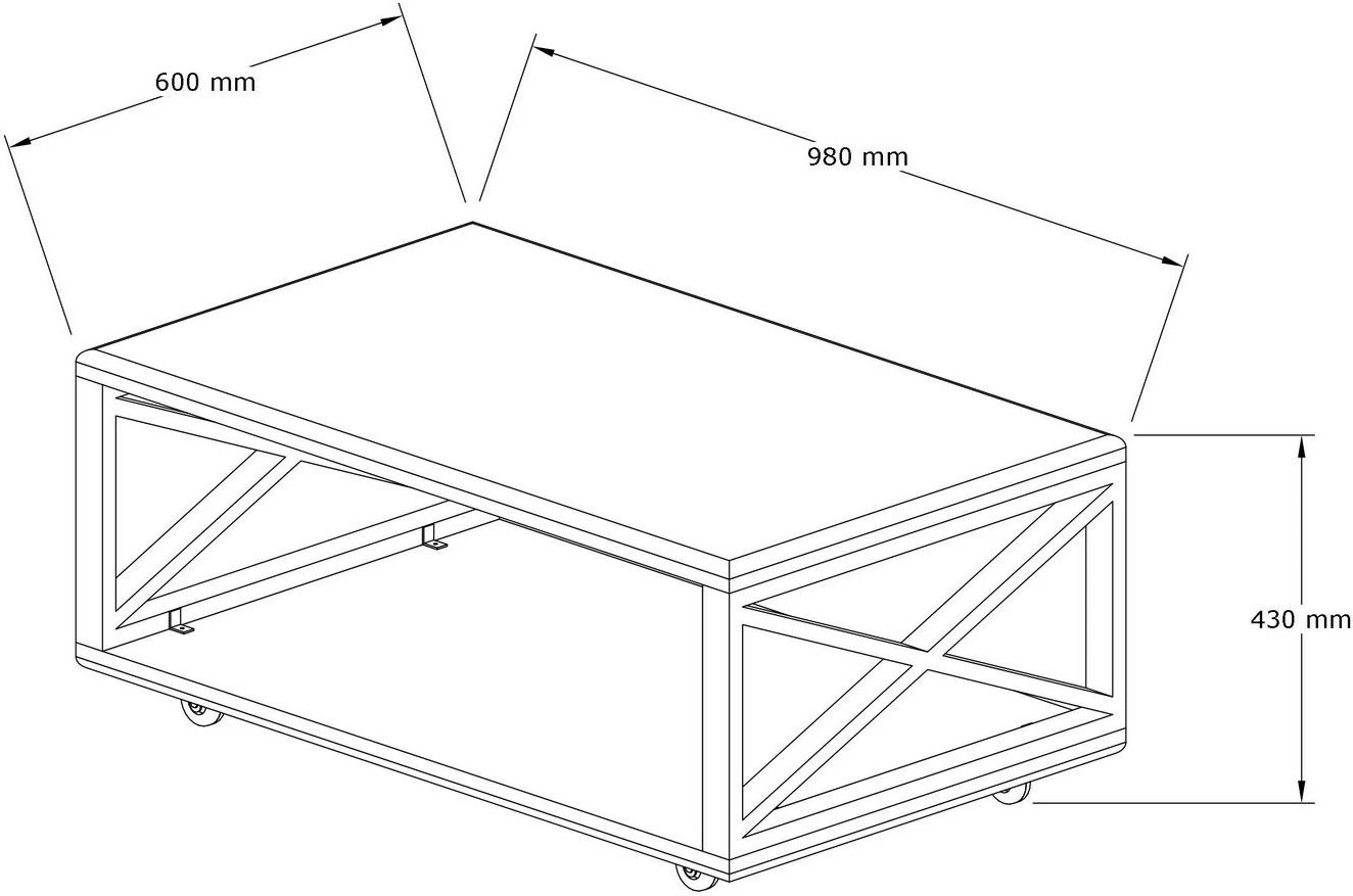 Tavolinë e ulët Hanah Home, model Yuso, ngjyrë arre