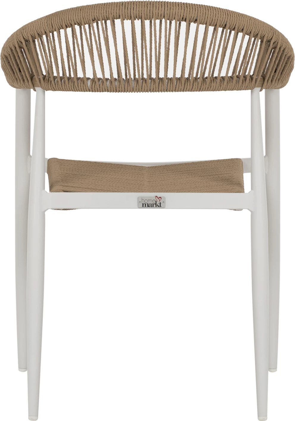 Karrige alumini, ngjyrë e bardhë me rattan bezhë, FH5854.01, 56x55.5x78H