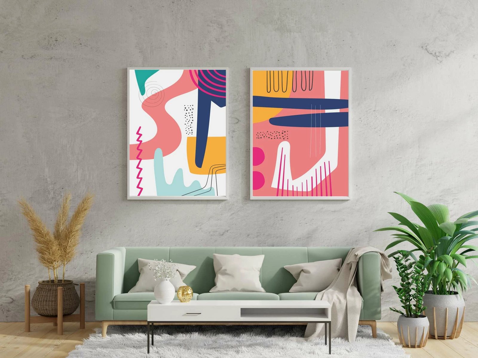 Pikturë dekorative me kornizë MDF (2 copë), Wallity, Mp2-00108, 21x30cm